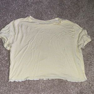 yellow stripe crop top